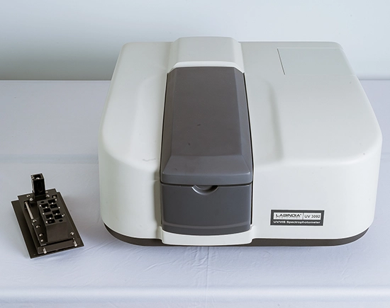 Spectrophotometer is the device used to measure the intensity of electromagnetic energy at each wave